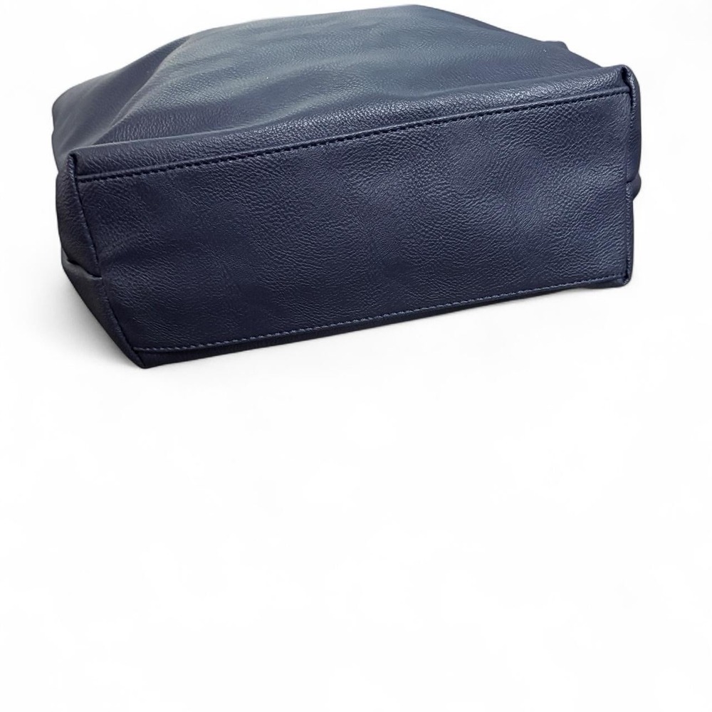 Nine West Women's Navy Shoulder Tote Bag M Quiet Luxury Preppy Minimalist - Picture 4 of 8